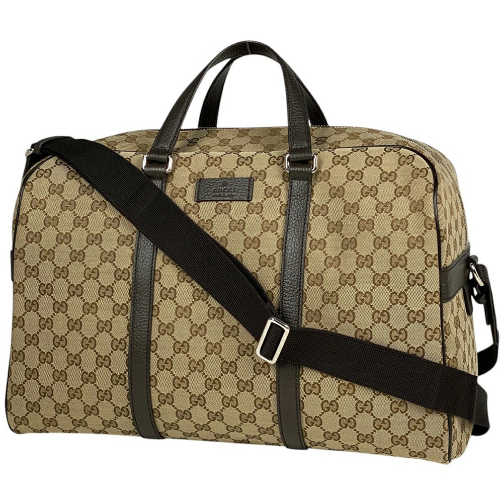 Gucci GG Boston bag handbag shoulder canvas brown